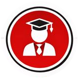 Professional support icon with businessman wearing a graduaiton cap